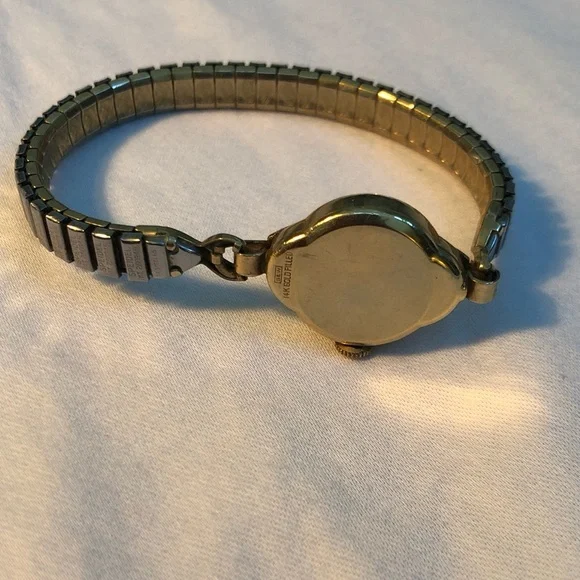 Vintage Hamilton S & W Ladies Watch 14k Gold Filled NOT Working Speidel Stretch - Picture 10 of 14